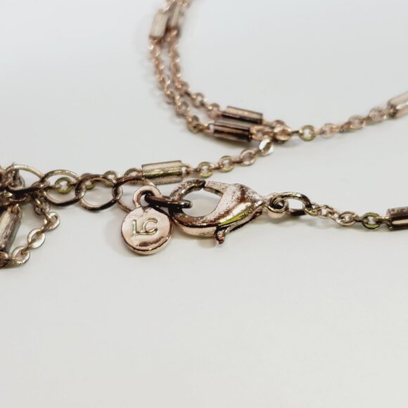 Vintage Sweater Necklace 30" Stamped LC (93600) - Picture 4 of 5